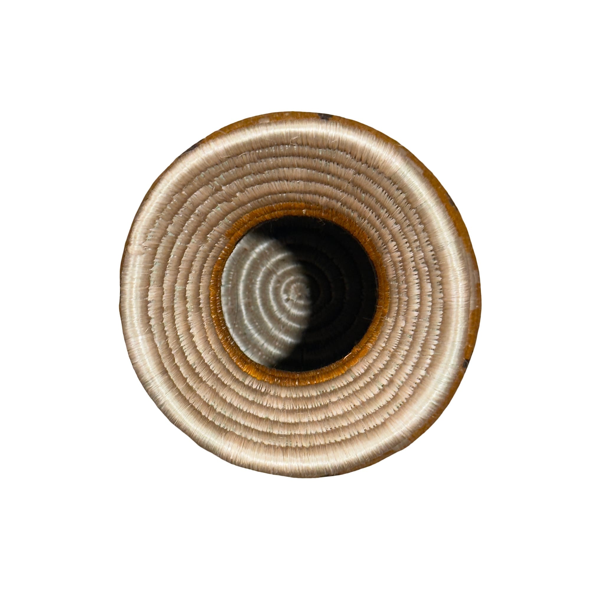 Handmade Sisal Basket Vases in Tan, Yellow, Brown with Wavy Floral Design - Image 6