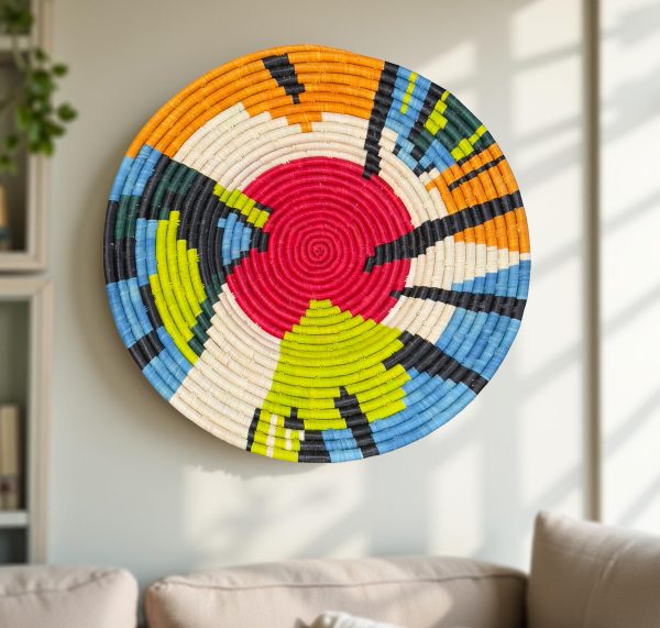 Handwoven Abstract Raffia Wall Hanging Plate Mat Sets - Various Sizes