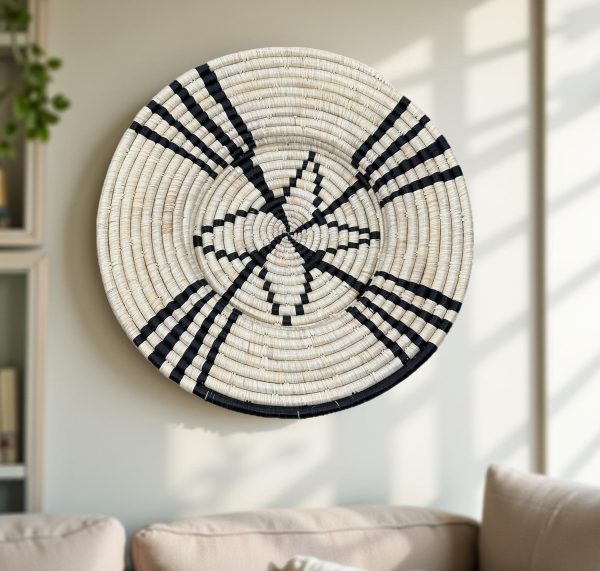 Natural, Black lines Plate Mat