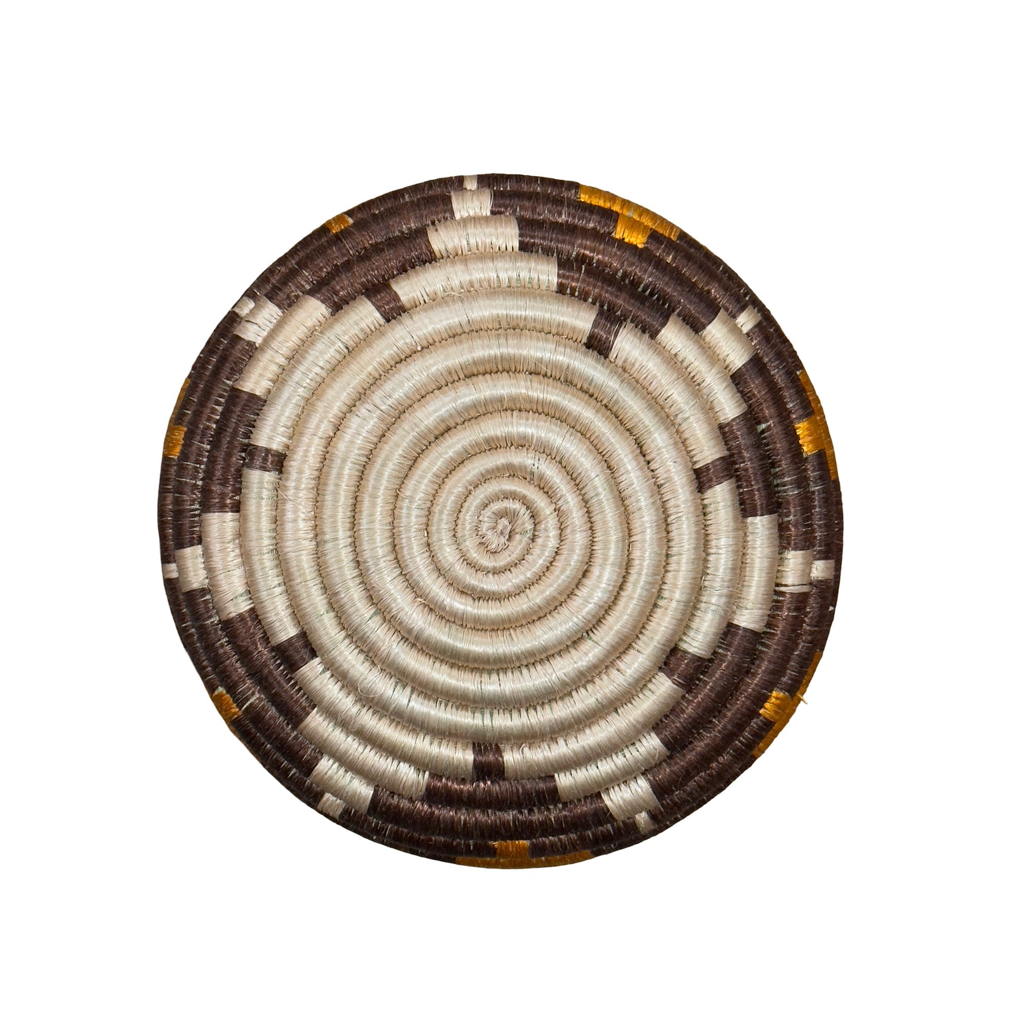 Handmade Sisal Basket Vases in Tan, Yellow, Brown with Wavy Floral Design - Image 7