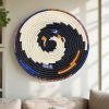 Handwoven African Raffia Basket Plate Mat for Wall Hanging Decor in Black, blue Plate Mat - 3 sizes