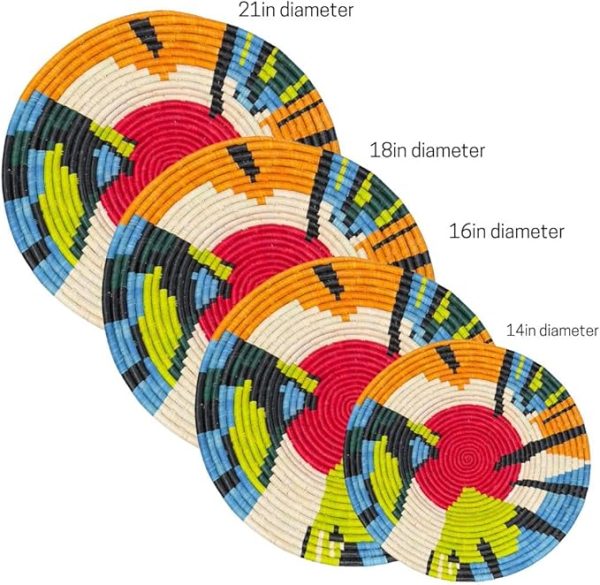 Handwoven Abstract Raffia Wall Hanging Plate Mat Sets - Various Sizes - Image 6