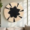 Natural and Black Flower Raffia Plate Mat Wall Hanging Decor - 4 Sizes