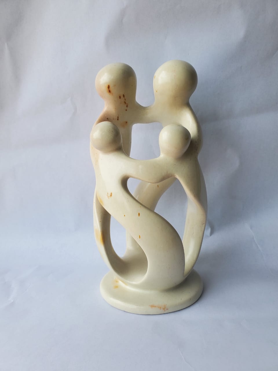Handcarved Family of 5,4,3,2 Sculptures made from Kisii Soapstone - 8 inches Tall - Image 8