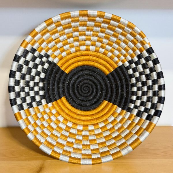 Yellow, Black Basket Bowls - 12”, 10”, 8” - Image 2