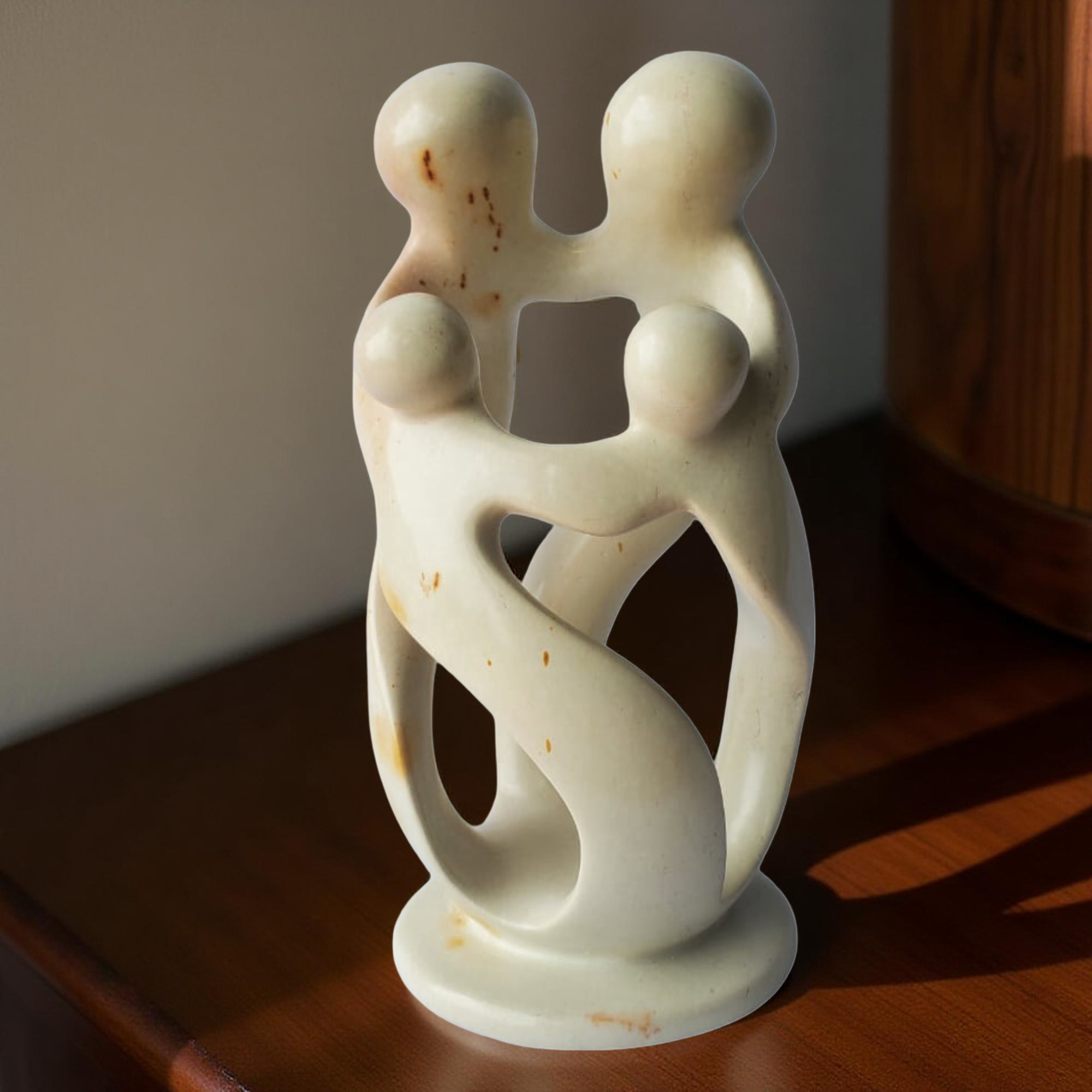 Handcarved Family of 5,4,3,2 Sculptures made from Kisii Soapstone - 8 inches Tall - Image 3