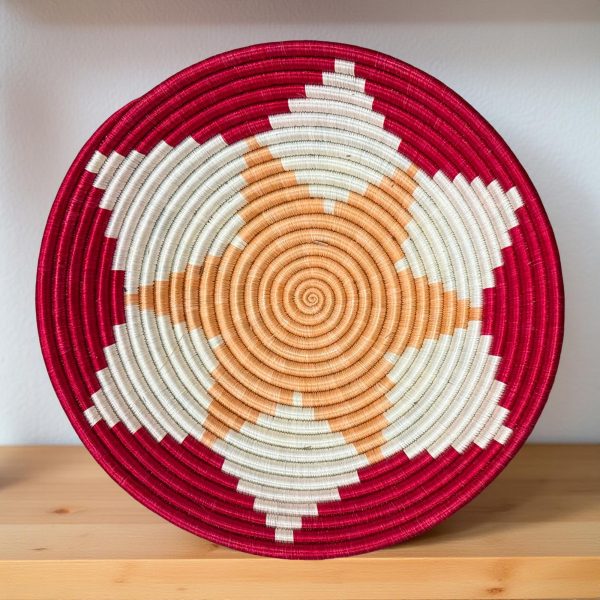Red,Tan and Sisal Baskets - 12”, 10”, 8” - Image 2