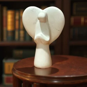 Handcarved Kisii Soapstone Angel - 4-inch Serenity Figurine