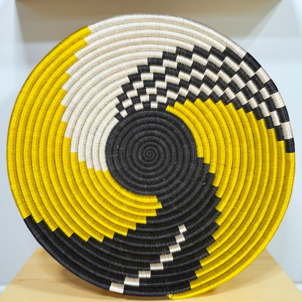 Yellow, Black Basket Bowls - 12”, 10”, 8” - Image 2