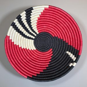 Red, Black, Sisal Basket Bowls - 12”, 10”, 8”