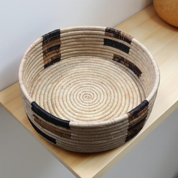 Handwoven African Raffia and Banana leaves Shelf Baskets for Storage and Organization in Living room, Dinning room, Bathroo, Entryway - Image 6
