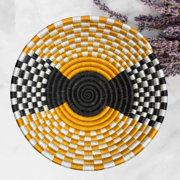 Yellow, Black Basket Bowls - 12”, 10”, 8” - Image 3
