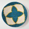 Teal and Natural Basket Bowls - 12”, 10”, 8”