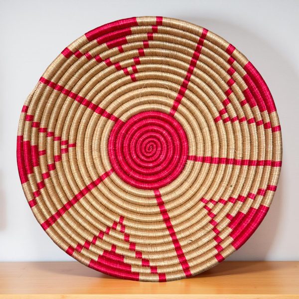 Pink, Tan Sisal Basket Bowls - 12”, 10”, 8” - Image 2
