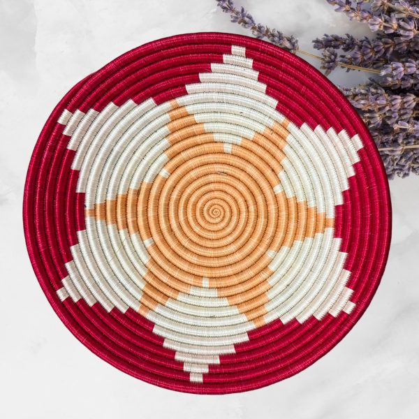 Red,Tan and Sisal Baskets - 12”, 10”, 8” - Image 3