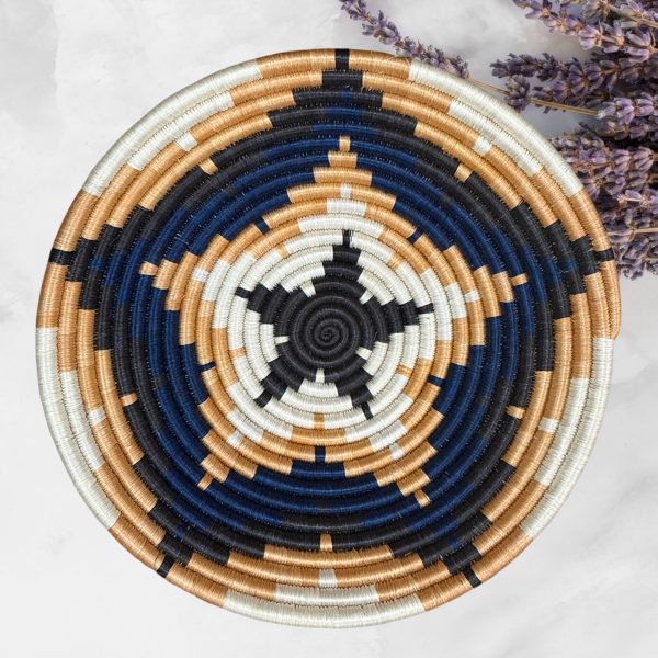 Blue, Tan, Sisal Basket Bowls - 12”, 10”, 8” - Image 3