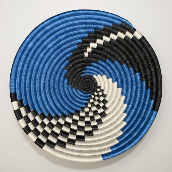 Blue, Black Basket Bowls - 12”, 10”, 8”
