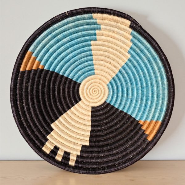 Blue, Black, Sisal Baskets - 12”, 10”, 8” - Image 2