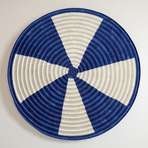 Blue & White  Sisal Basket Bowl  - 12 Inches