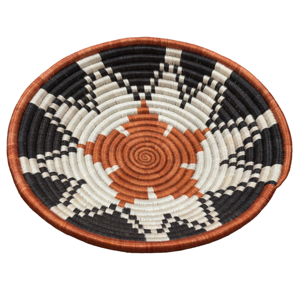 Teja, Black, Natural African Sisal Basket Bowl in 12, 10, 8 inches Diameter - Image 3