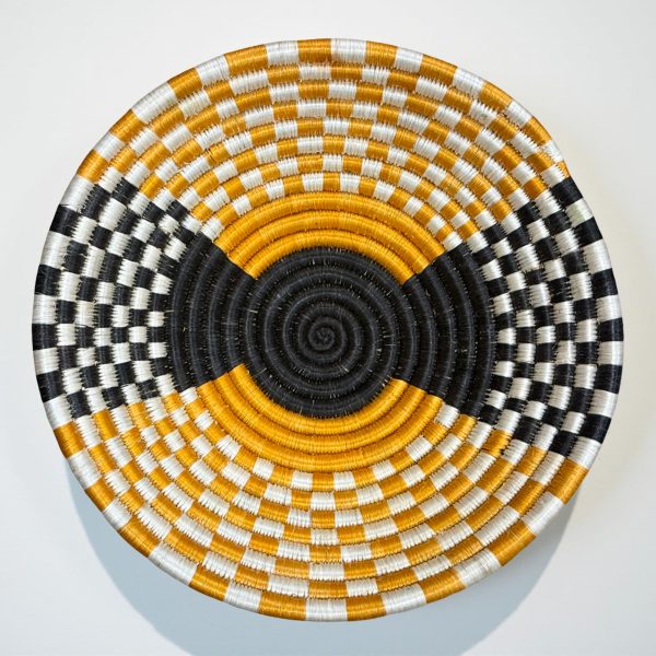 Yellow, Black Basket Bowls - 12”, 10”, 8”