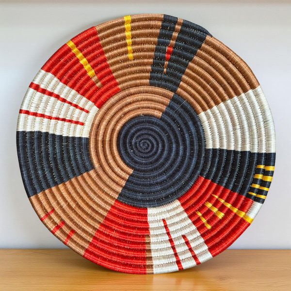 Red, Black, Tan Basket Bowls - 12”, 10”, 8” - Image 2