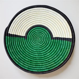 Green and White sisal bows - 12”, 10”, 8”