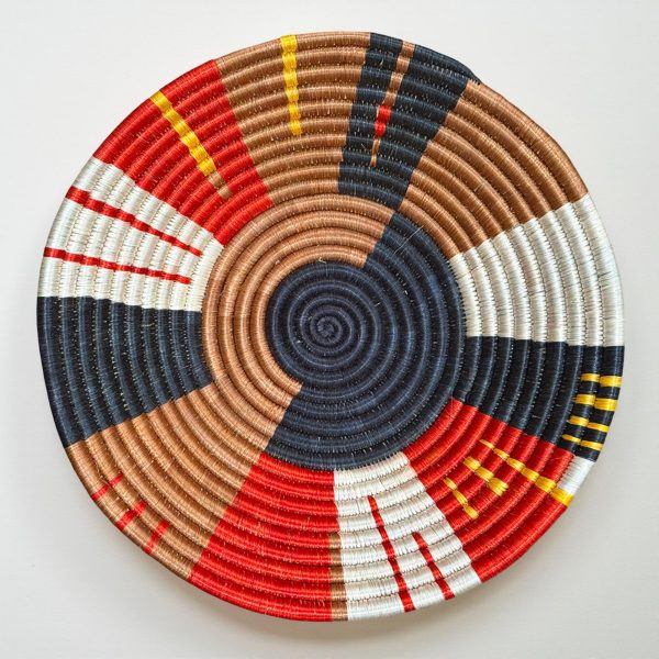 Red, Black, Tan Basket Bowls - 12”, 10”, 8”