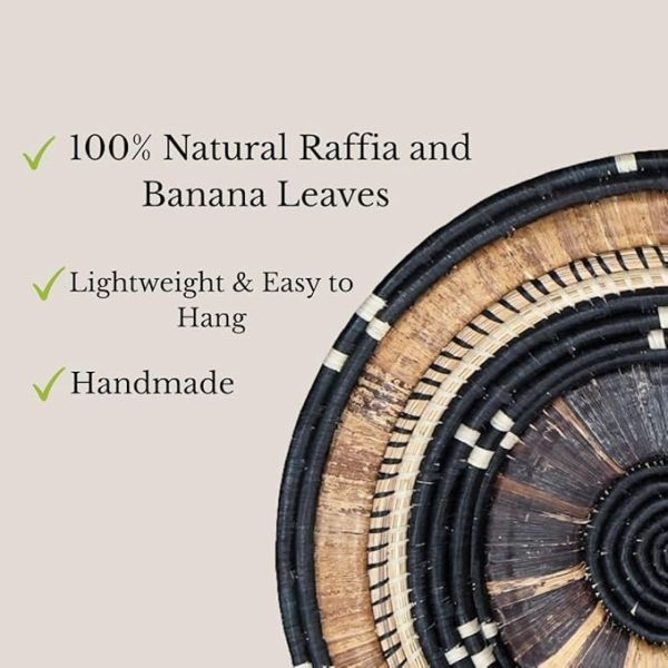 Banana Leaves, Black and Natural Raffia Plate Mat - Image 5