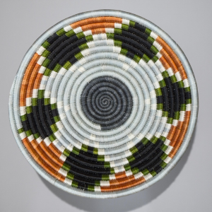 Handwoven Sisal basket Bowl with Kaleidoscope Design in 12, 10, 8 Inches Diameter