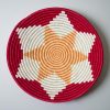 Red,Tan and Sisal Baskets - 12”, 10”, 8”