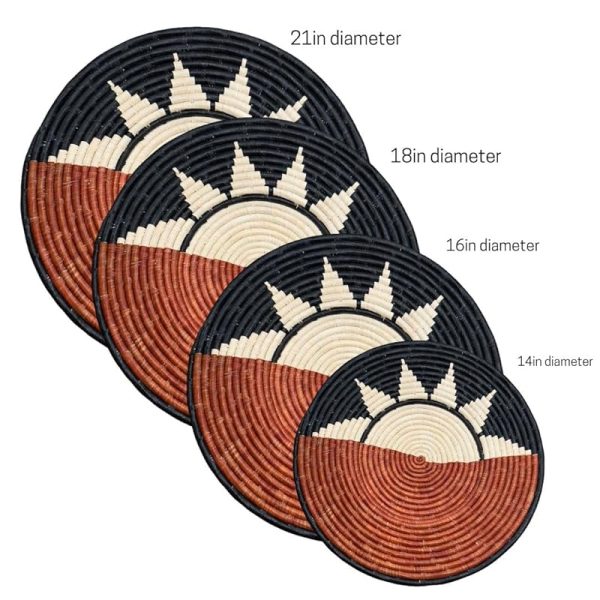 Bown, Black, Natural Raffia Plate Mat - Image 3
