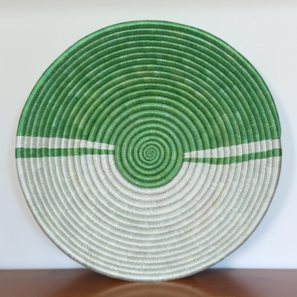 Greeen and Natural Sisal basket Bowl - 12 Inches - Image 4