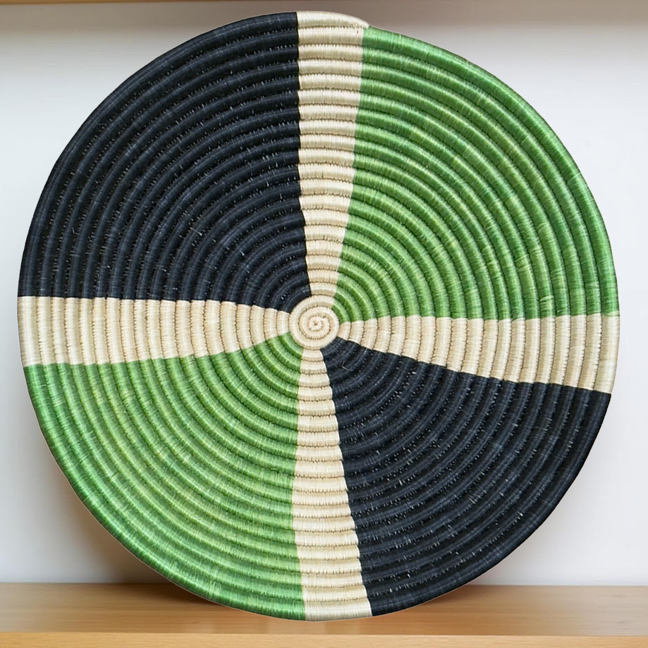 Handwoven Sisal African Basket Bowls in Green, Black, Biege - Various Sizes - Image 2