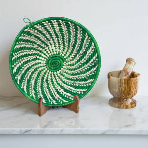 Green Raffia Bowl - 12"