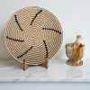 Handwoven Sisal African Basket Bowl in Tan with Black Accent - Various Sizes
