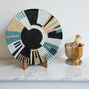 Handwoven Sisal African Basket Bowl in Black,Natural, Biege,Teal - Various Sizes