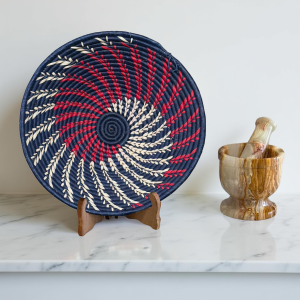 Handwoven Raffia Basket Bowl for wall hanging, display or storage and organizing - Various colors and sizes