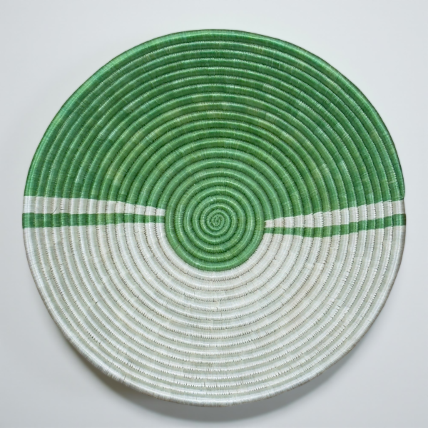 Greeen and Natural Sisal basket Bowl - 12 Inches
