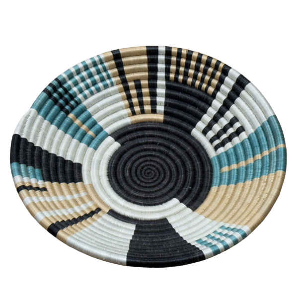 Handwoven Sisal African Basket Bowl in Black,Natural, Biege,Teal - Various Sizes - Image 3