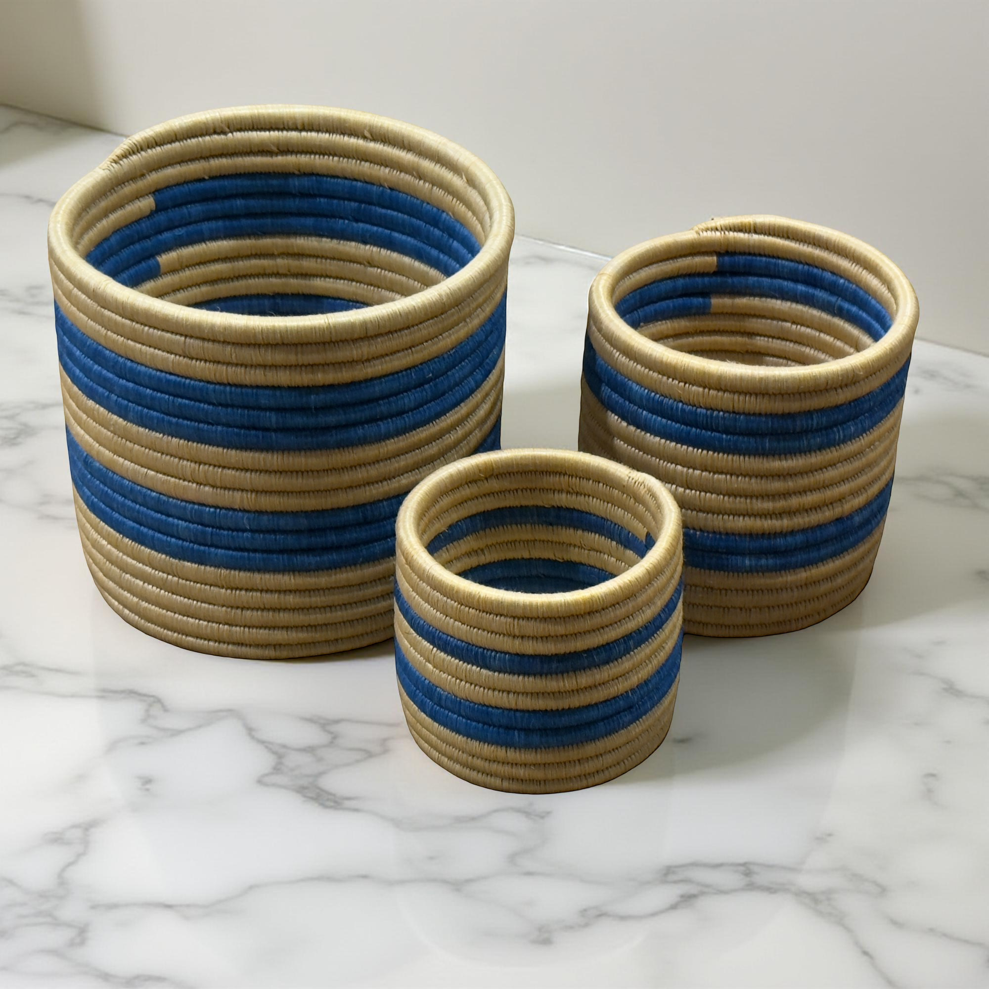 Handwoven African Vase Planter organizer Basket Set of 3 - Ideal for Organizing and as Dry Floral Vases - Image 3
