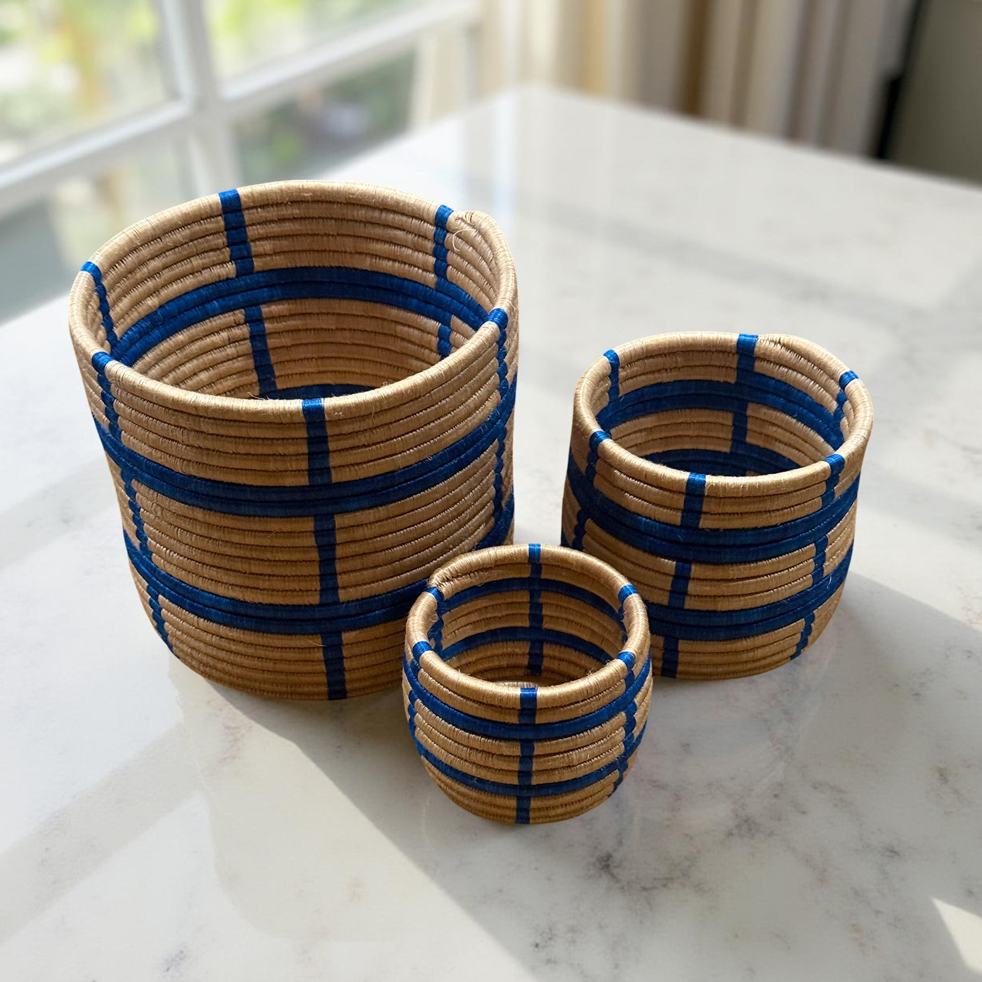 Handwoven African Vase Planter organizer Basket Set of 3 - Ideal for Organizing and as Dry Floral Vases - Image 9