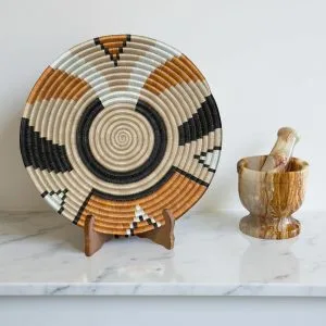 Handwoven Sisal Basket Bowl in Teja, Tan, Black - Various Sizes