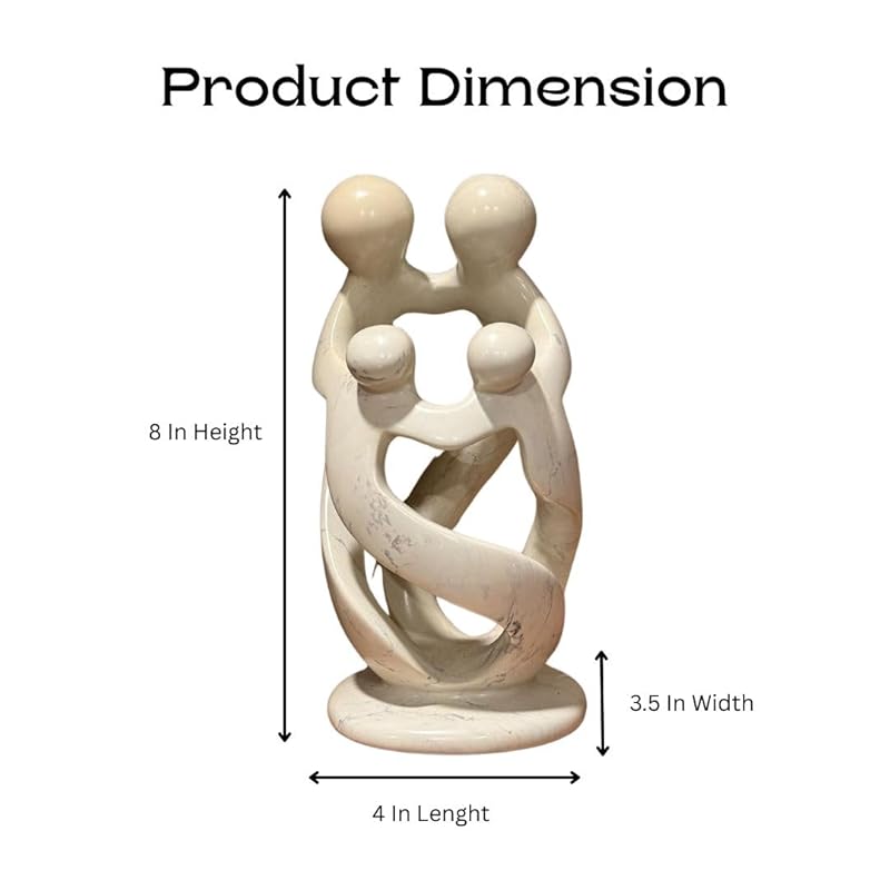 Handcarved Family of 5,4,3,2 Sculptures made from Kisii Soapstone - 8 inches Tall - Image 7