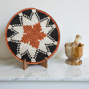 Teja, Black, Natural African Sisal Basket Bowl in 12, 10, 8 inches Diameter