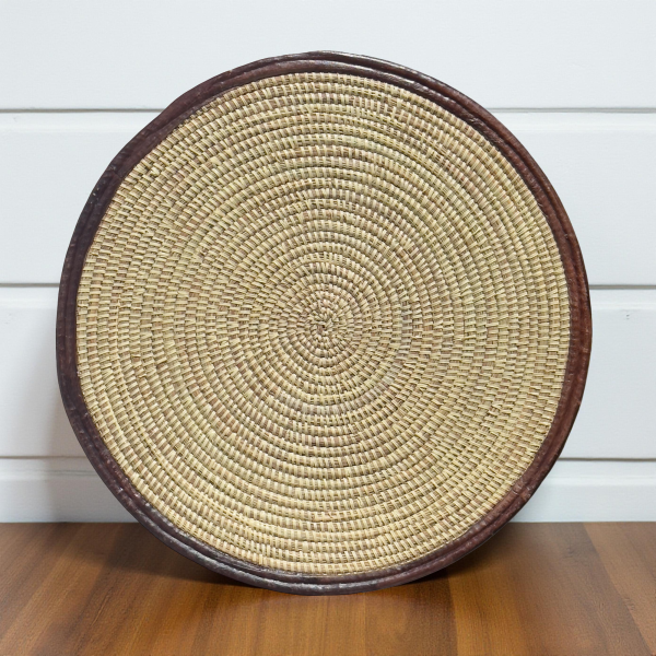 Handwoven XL Senegalese Round Flat Basket for Wall, Ortoman Cover, Center Piece - Image 2