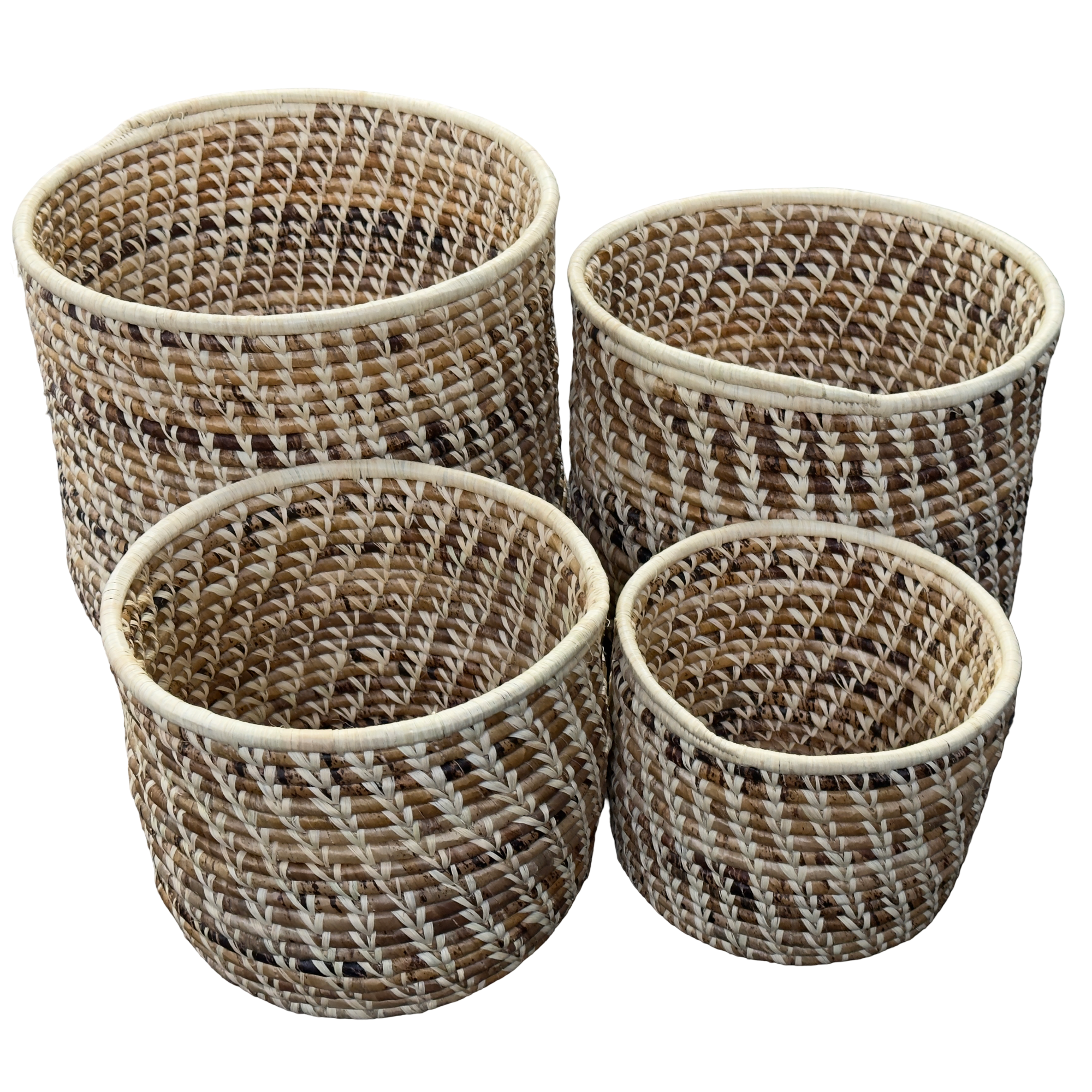 Unique Banana Leaves and Raffia Planter, Storage Basket, Open Bath Bin - Various Sizes - Image 4