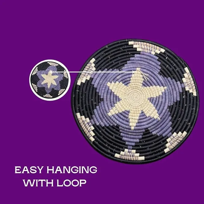 Boho Floral African Raffia Plate Mat Baskets in 21, 18, 16, 14 Inches Diameter - Image 5