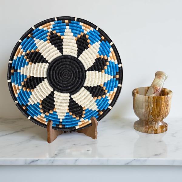 Black, Blue, Tan, Sisal Bowls - 12”, 10”, 8”