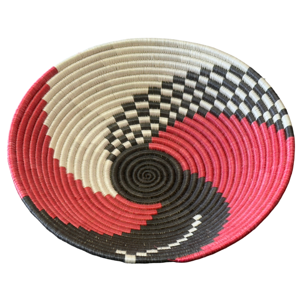 Red, Black, Sisal Basket Bowls - 12”, 10”, 8” - Image 2
